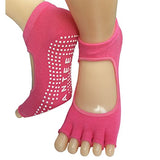 Lantee Open Foot Half Toe Non Slip Pilates Yoga Socks with Grips Cotton 4 Pack - Lantee Online Store