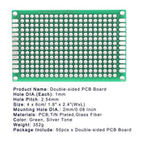 50 Pcs Double Sided Prototyping PCB Printed Circuit Board Kits - Lantee Online Store