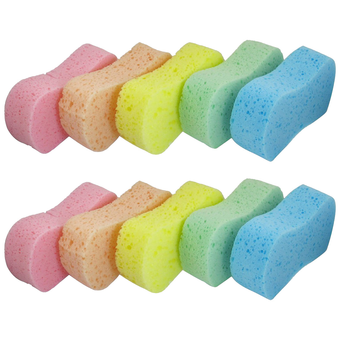 TOPZEA 15 Pcs Car Wash Sponges, Handy Cleaning Scrubber Washing Sponge Pads  for Cars and Kitchen with Vacuum Compressed Packing, 5 Colors