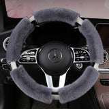 Diamond Fluffy Car Steering Wheel Cover 38cm