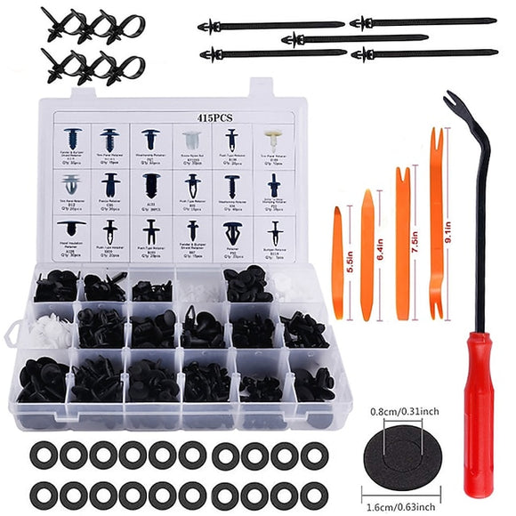 415pcs Car Bumper Retainer Clips & Fasteners Set with Tools