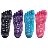 Lantee Non Slip Women Pilates Yoga Socks Full Toe with Grips, 4 Pack - Lantee Online Store