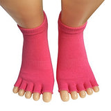 Lantee Half Toe Non Slip Pilates Yoga Socks with Grips Cotton for Women, Pack of 4 - Lantee Online Store