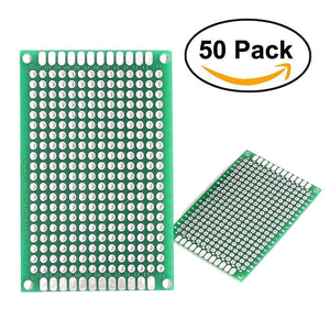50 Pcs Double Sided Prototyping PCB Printed Circuit Board Kits - Lantee Online Store