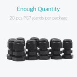 PG 7 Cable Gland - 20 Pcs Waterproof Wire Glands Connector Fitting - Lantee Online Store