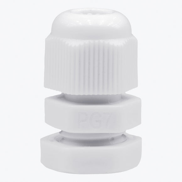 PG 7 Cable Gland - 20 Pcs White Plastic Nylon Waterproof Wire Glands - Lantee Online Store