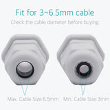 PG 7 Cable Gland - 20 Pcs White Plastic Nylon Waterproof Wire Glands - Lantee Online Store