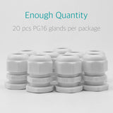 20 Pcs PG16 White Waterproof Cable Wire Gland Connector Fitting - Lantee Online Store