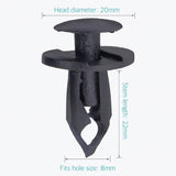 20 Pcs 8mm Universal Nylon Bumper Fastener Rivet Retainer Clips