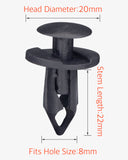 10 Pcs 8mm Universal Nylon Bumper Fastener Rivet Retainer Clips