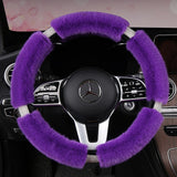 Diamond Fluffy Car Steering Wheel Cover 38cm