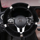 Diamond Fluffy Car Steering Wheel Cover 38cm