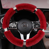 Diamond Fluffy Car Steering Wheel Cover 38cm