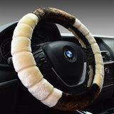 Fluffy Fur Non-Slip Car Steering Wheel Cover, 38cm
