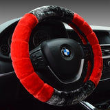 Fluffy Fur Non-Slip Car Steering Wheel Cover, 38cm