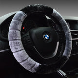 Fluffy Fur Non-Slip Car Steering Wheel Cover, 38cm