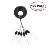 100 Pcs Plastic Ring 6 in 1 Rubber Float Stop Fishing Stopper Sinker - Lantee Online Store