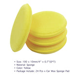 Car Wax Applicator - 24 Pcs Round Sponge Wax Applicator Pads Yellow - Lantee Online Store