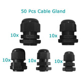 50 Pcs Waterproof Cable Glands Joints, PG7, PG9, PG11, PG13.5, PG16 - Lantee Online Store