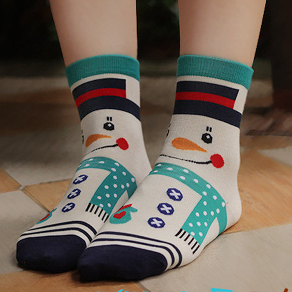 3D Cartoon Snowman Socks Women Cotton Socks Floor - Lantee Online Store